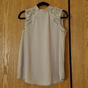 Zac & Rachel Grey High Neck Lace Tank
